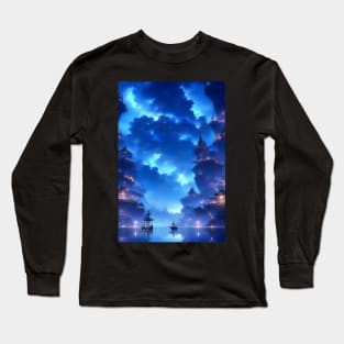 Fantasy Blue landscape Long Sleeve T-Shirt